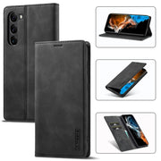 For Samsung Galaxy S24+ 5G LC.IMEEKE Strong Magnetism Microfiber Leather Phone Case(Black)