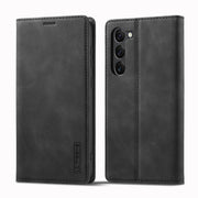 For Samsung Galaxy S24+ 5G LC.IMEEKE Strong Magnetism Microfiber Leather Phone Case(Black)