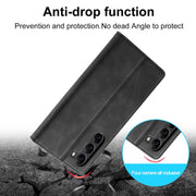 For Samsung Galaxy S24+ 5G LC.IMEEKE Strong Magnetism Microfiber Leather Phone Case(Black)