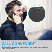 For Samsung Galaxy S24+ 5G LC.IMEEKE Strong Magnetism Microfiber Leather Phone Case(Black)