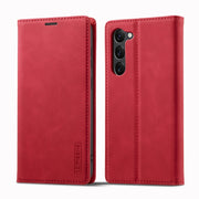 For Samsung Galaxy S24+ 5G LC.IMEEKE Strong Magnetism Microfiber Leather Phone Case(Red)