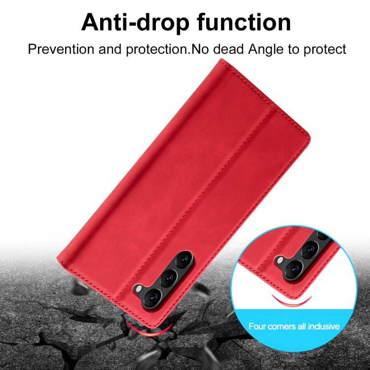 For Samsung Galaxy S24+ 5G LC.IMEEKE Strong Magnetism Microfiber Leather Phone Case(Red)