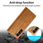 For Samsung Galaxy S24+ 5G LC.IMEEKE Strong Magnetism Microfiber Leather Phone Case(Brown)