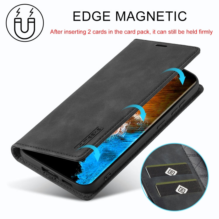 For Samsung Galaxy S24 5G LC.IMEEKE Strong Magnetism Microfiber Leather Phone Case(Black)