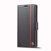 For Samsung Galaxy S24 Ultra 5G LC.IMEEKE Carbon Fiber Leather Phone Case(Vertical Black)