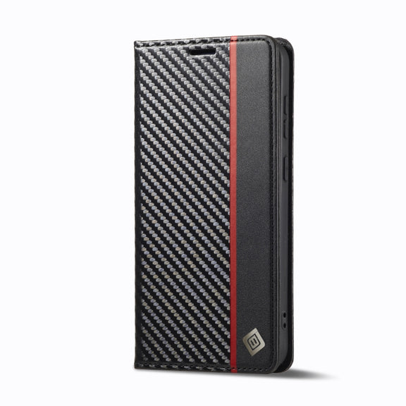 For Samsung Galaxy S24 5G LC.IMEEKE Carbon Fiber Leather Phone Case(Vertical Black)