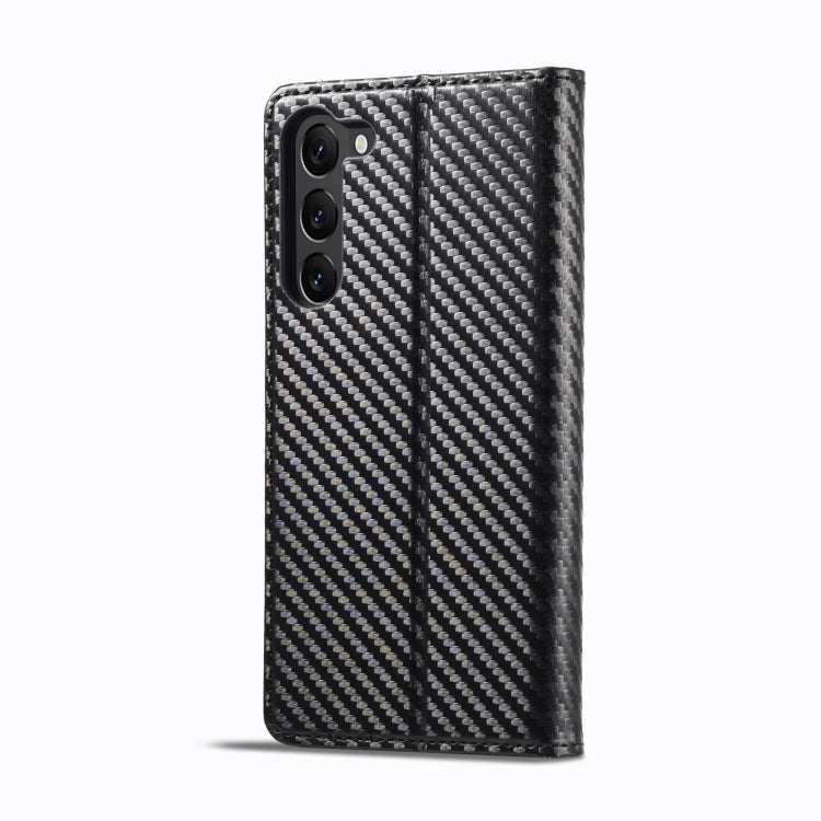 For Samsung Galaxy S24 5G LC.IMEEKE Carbon Fiber Leather Phone Case(Vertical Black)