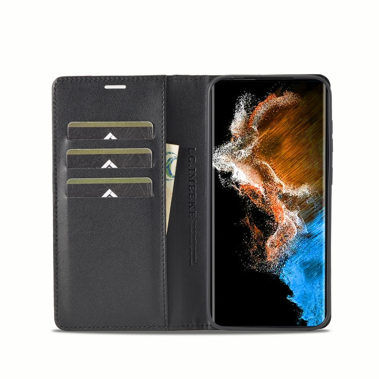 For Samsung Galaxy S24 5G LC.IMEEKE Carbon Fiber Leather Phone Case(Vertical Black)