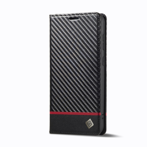 For Samsung Galaxy S24 5G LC.IMEEKE Carbon Fiber Leather Phone Case(Horizontal Black)
