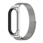 For Xiaomi Mi Band 8 Mijobs CS Case Milan Magnetic Stainless Steel Watch Band(Silver)