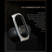 For Xiaomi Mi Band 8 Mijobs CS Case Milan Magnetic Stainless Steel Watch Band(Silver)