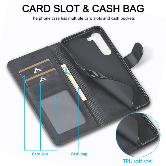 For Samsung Galaxy S24 5G LC.IMEEKE Calf Texture Leather Phone Case(Black)