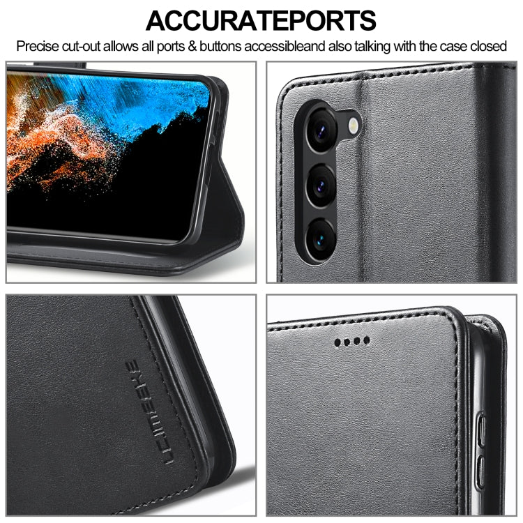 For Samsung Galaxy S24 5G LC.IMEEKE Calf Texture Leather Phone Case(Black)