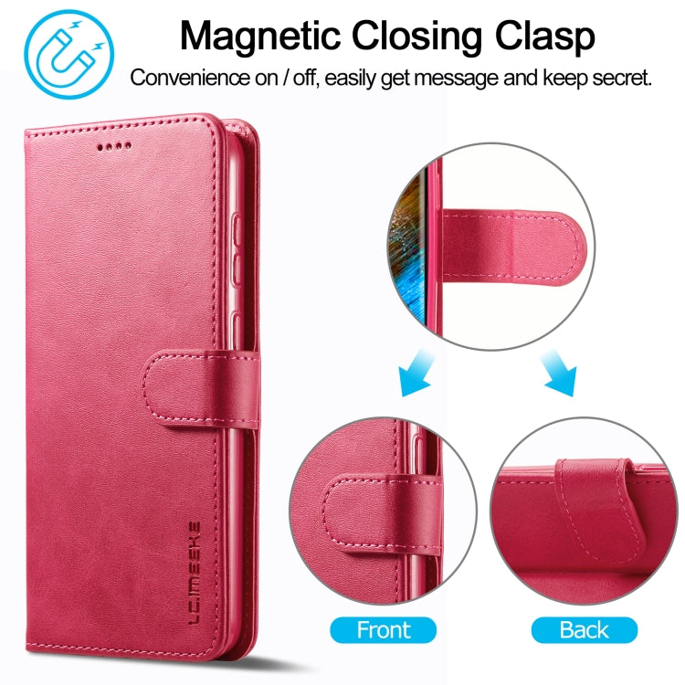 For Samsung Galaxy S24 5G LC.IMEEKE Calf Texture Leather Phone Case(Red)