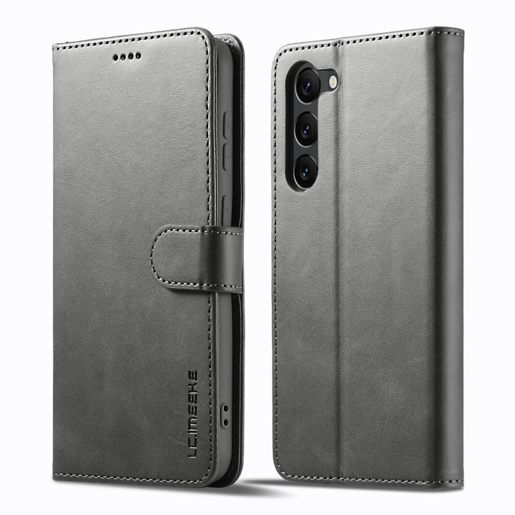 For Samsung Galaxy S24 5G LC.IMEEKE Calf Texture Leather Phone Case(Grey)