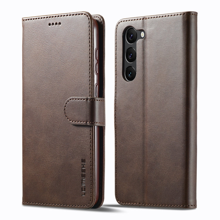 For Samsung Galaxy S24 5G LC.IMEEKE Calf Texture Leather Phone Case(Coffee)