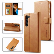 For Samsung Galaxy S24 5G LC.IMEEKE Calf Texture Leather Phone Case(Brown)