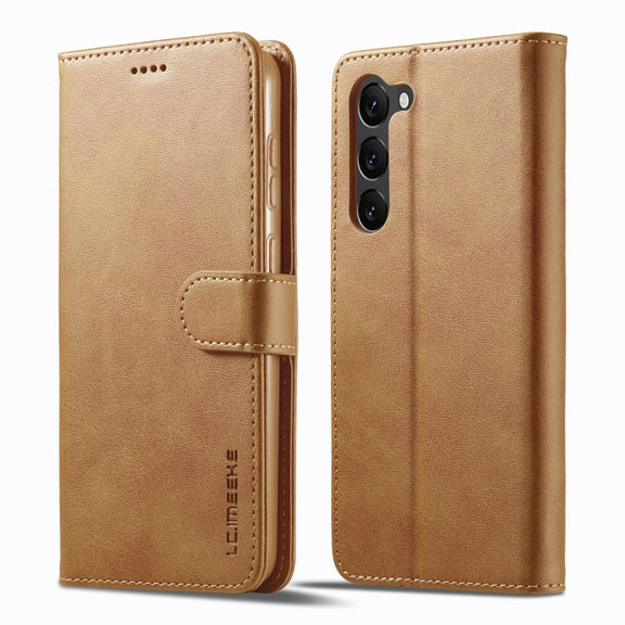 For Samsung Galaxy S24 5G LC.IMEEKE Calf Texture Leather Phone Case(Brown)