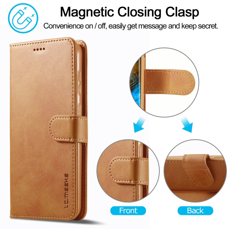 For Samsung Galaxy S24 5G LC.IMEEKE Calf Texture Leather Phone Case(Brown)