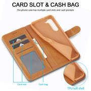 For Samsung Galaxy S24 5G LC.IMEEKE Calf Texture Leather Phone Case(Brown)