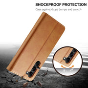 For Samsung Galaxy S24 5G LC.IMEEKE Calf Texture Leather Phone Case(Brown)