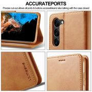 For Samsung Galaxy S24 5G LC.IMEEKE Calf Texture Leather Phone Case(Brown)
