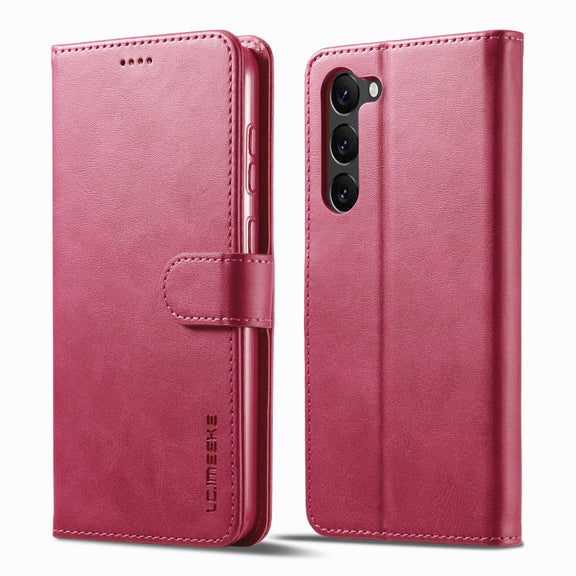 For Samsung Galaxy S24+ 5G LC.IMEEKE Calf Texture Leather Phone Case(Red)