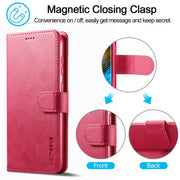 For Samsung Galaxy S24+ 5G LC.IMEEKE Calf Texture Leather Phone Case(Red)