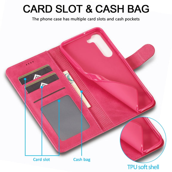 For Samsung Galaxy S24+ 5G LC.IMEEKE Calf Texture Leather Phone Case(Red)