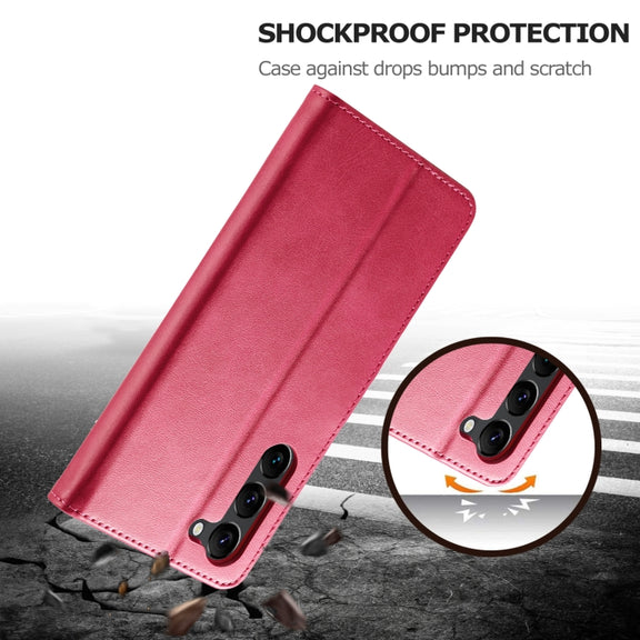 For Samsung Galaxy S24+ 5G LC.IMEEKE Calf Texture Leather Phone Case(Red)
