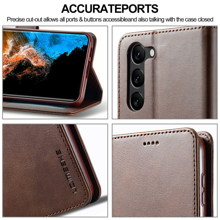 For Samsung Galaxy S24+ 5G LC.IMEEKE Calf Texture Leather Phone Case(Coffee)