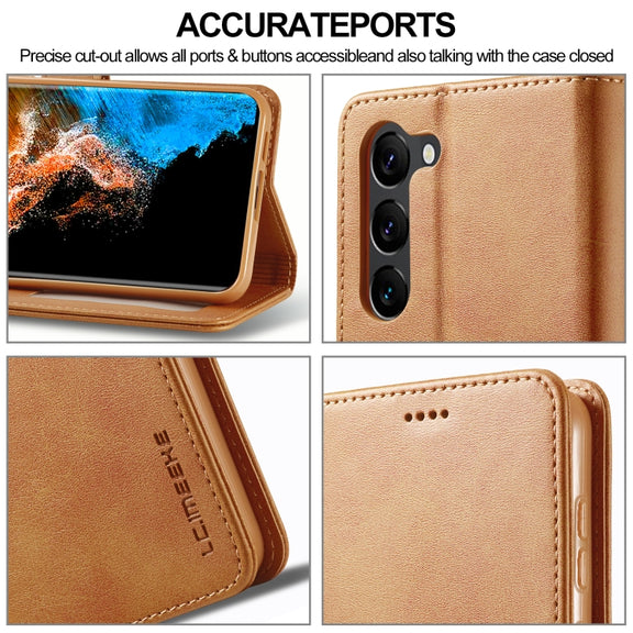 For Samsung Galaxy S24+ 5G LC.IMEEKE Calf Texture Leather Phone Case(Brown)