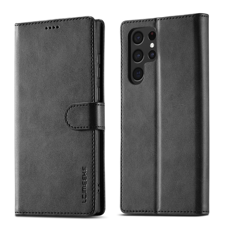 For Samsung Galaxy S24 Ultra 5G LC.IMEEKE Calf Texture Leather Phone Case(Black)