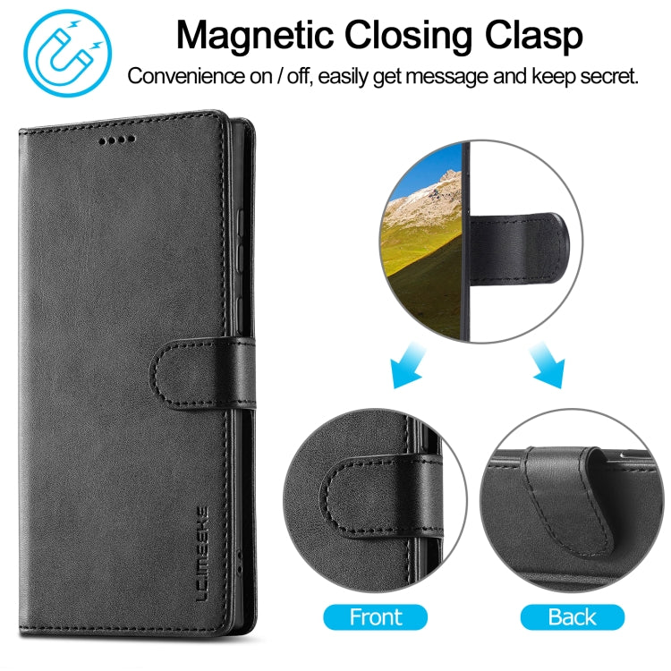 For Samsung Galaxy S24 Ultra 5G LC.IMEEKE Calf Texture Leather Phone Case(Black)