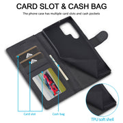 For Samsung Galaxy S24 Ultra 5G LC.IMEEKE Calf Texture Leather Phone Case(Black)