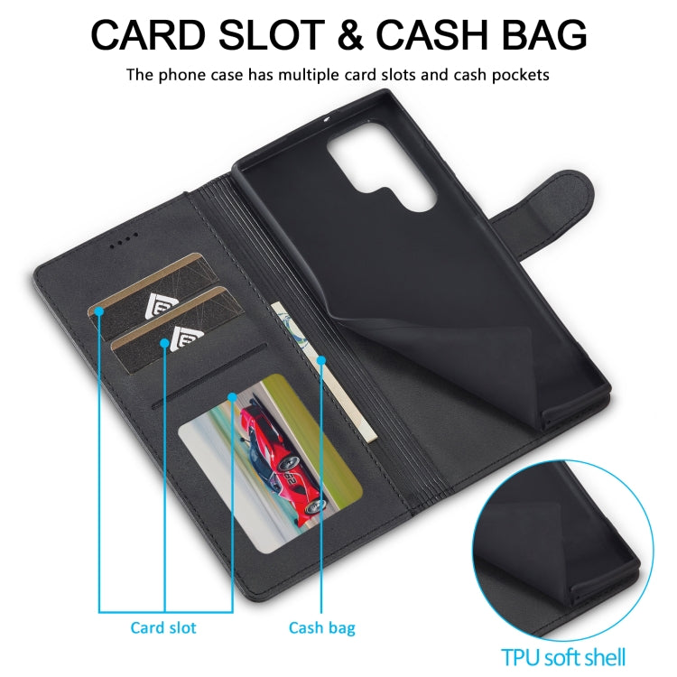 For Samsung Galaxy S24 Ultra 5G LC.IMEEKE Calf Texture Leather Phone Case(Black)