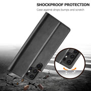 For Samsung Galaxy S24 Ultra 5G LC.IMEEKE Calf Texture Leather Phone Case(Black)