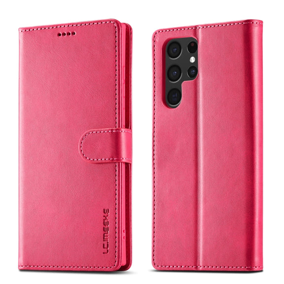 For Samsung Galaxy S24 Ultra 5G LC.IMEEKE Calf Texture Leather Phone Case(Red)