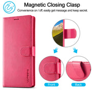 For Samsung Galaxy S24 Ultra 5G LC.IMEEKE Calf Texture Leather Phone Case(Red)