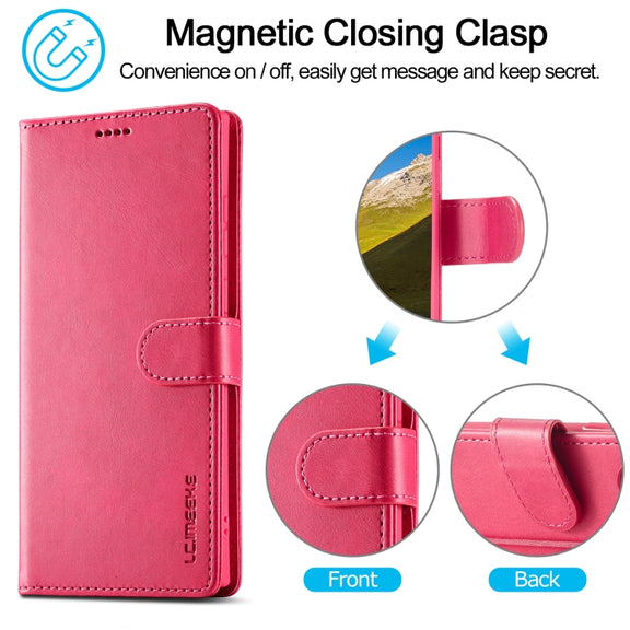 For Samsung Galaxy S24 Ultra 5G LC.IMEEKE Calf Texture Leather Phone Case(Red)