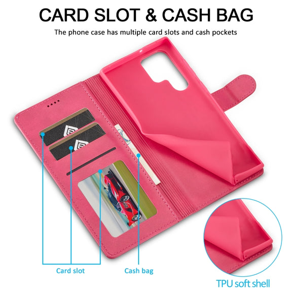 For Samsung Galaxy S24 Ultra 5G LC.IMEEKE Calf Texture Leather Phone Case(Red)