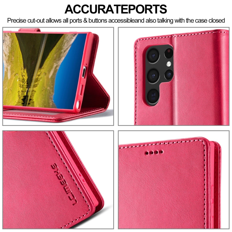 For Samsung Galaxy S24 Ultra 5G LC.IMEEKE Calf Texture Leather Phone Case(Red)