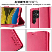 For Samsung Galaxy S24 Ultra 5G LC.IMEEKE Calf Texture Leather Phone Case(Red)