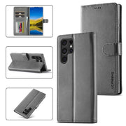 For Samsung Galaxy S24 Ultra 5G LC.IMEEKE Calf Texture Leather Phone Case(Grey)