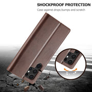 For Samsung Galaxy S24 Ultra 5G LC.IMEEKE Calf Texture Leather Phone Case(Coffee)