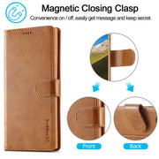 For Samsung Galaxy S24 Ultra 5G LC.IMEEKE Calf Texture Leather Phone Case(Brown)