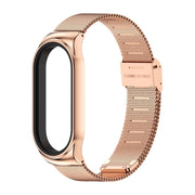 For Xiaomi Mi Band 8 Mijobs CS Case Milan Buckle Metal Watch Band(Rose Gold)