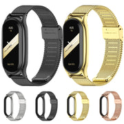 For Xiaomi Mi Band 8 Mijobs Plus Case Milan Buckle Metal Watch Band(Rose Gold)
