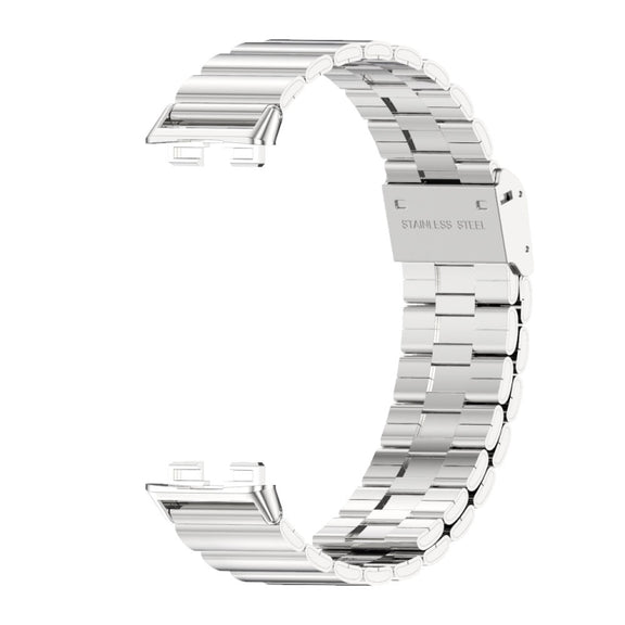 For Huawei Band 8 / 9 / 10 Mijobs Bamboo Buckle Stainless Steel Watch Band(Silver)