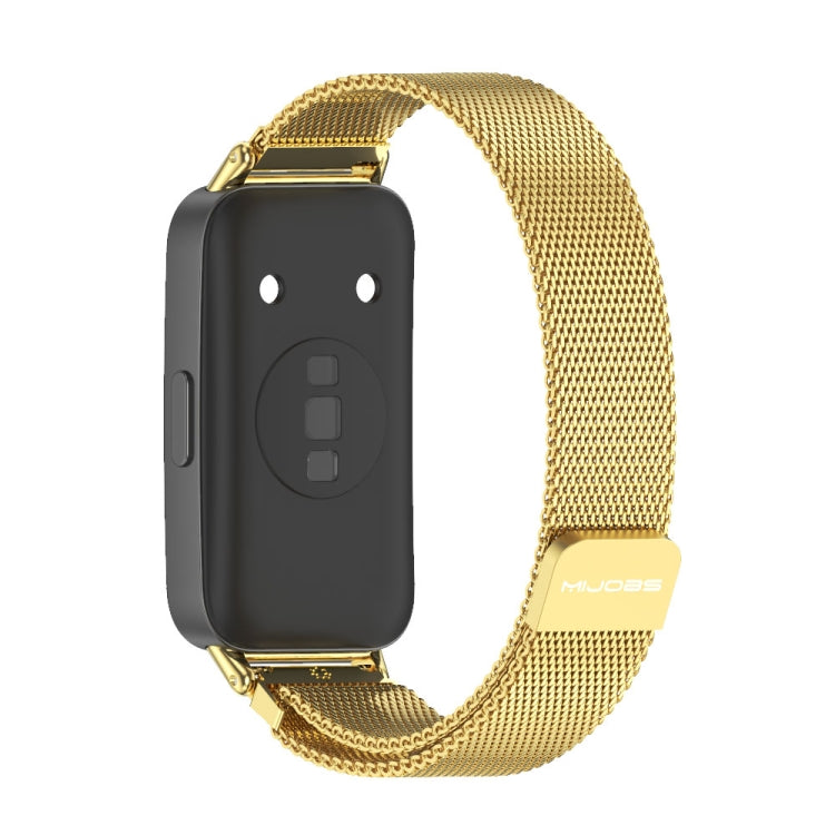 For Huawei Band 8 / 9 / 10 Mijobs Milan Magnetic Stainless Steel Watch Band(Gold)